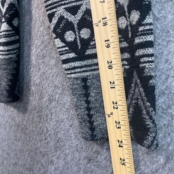 Cripple Creek M Open Waterfall Front Cardigan Sweater Jacket Black Aztec Tribal - Picture 4 of 8